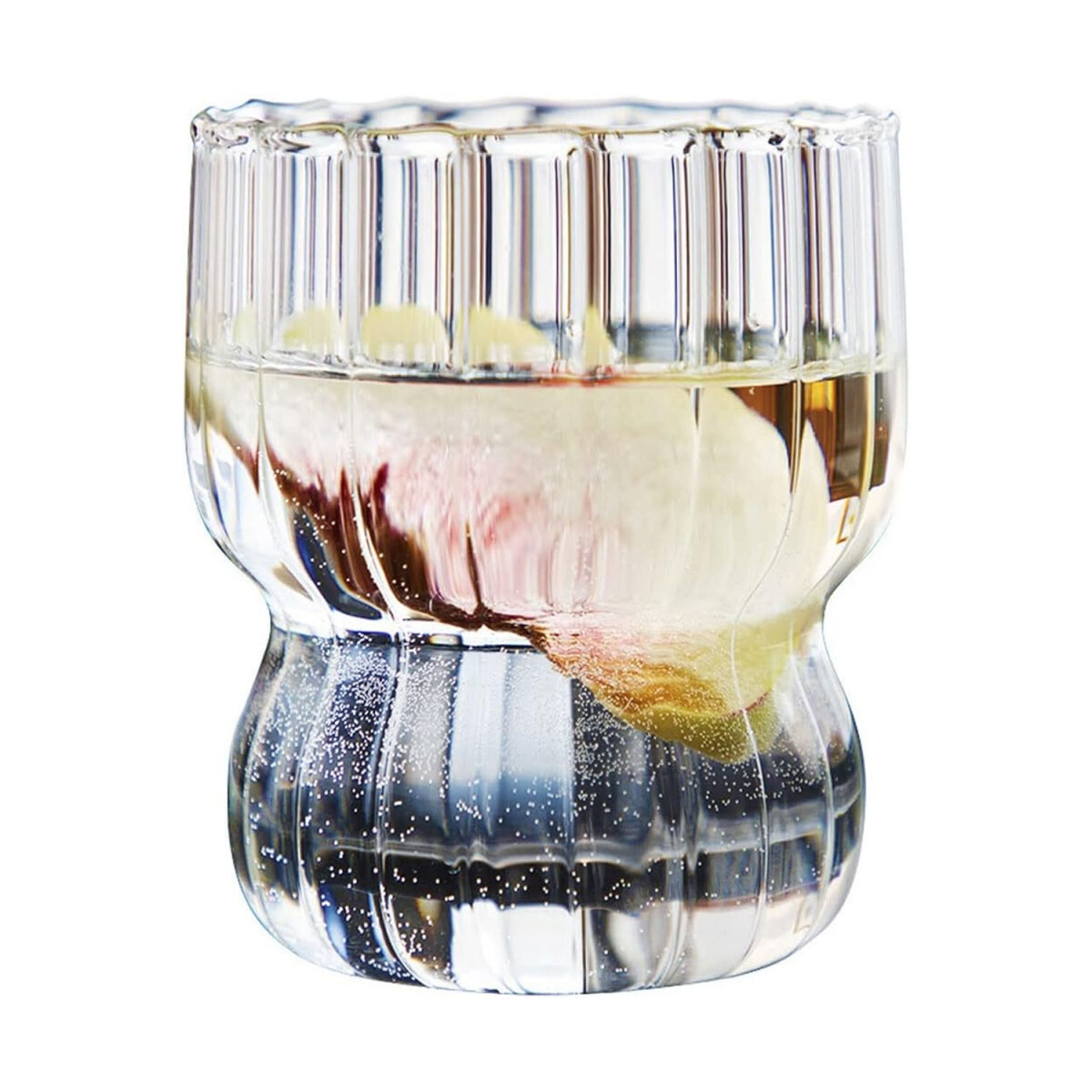 Vaso Curvy de 260Ml para Agua Refresco Bebidas en Vidrio - Transparente 