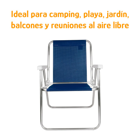 Silla Alta Aluminio Reposera Mor 110 kg Plegable Sannet Azul Marino
