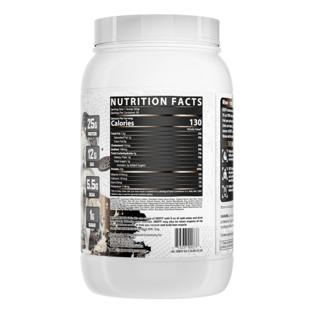 IsoFit Cookies & Cream | Proteína Aislada de Suero | 2 lb - Nutrex IsoFit Cookies & Cream | Proteína Aislada de Suero | 2 lb - Nutrex