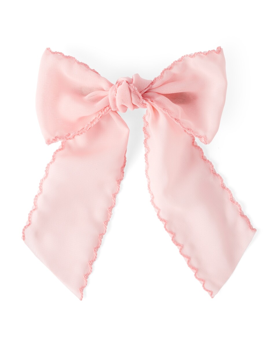 Broche moño festoneado, rosa 
