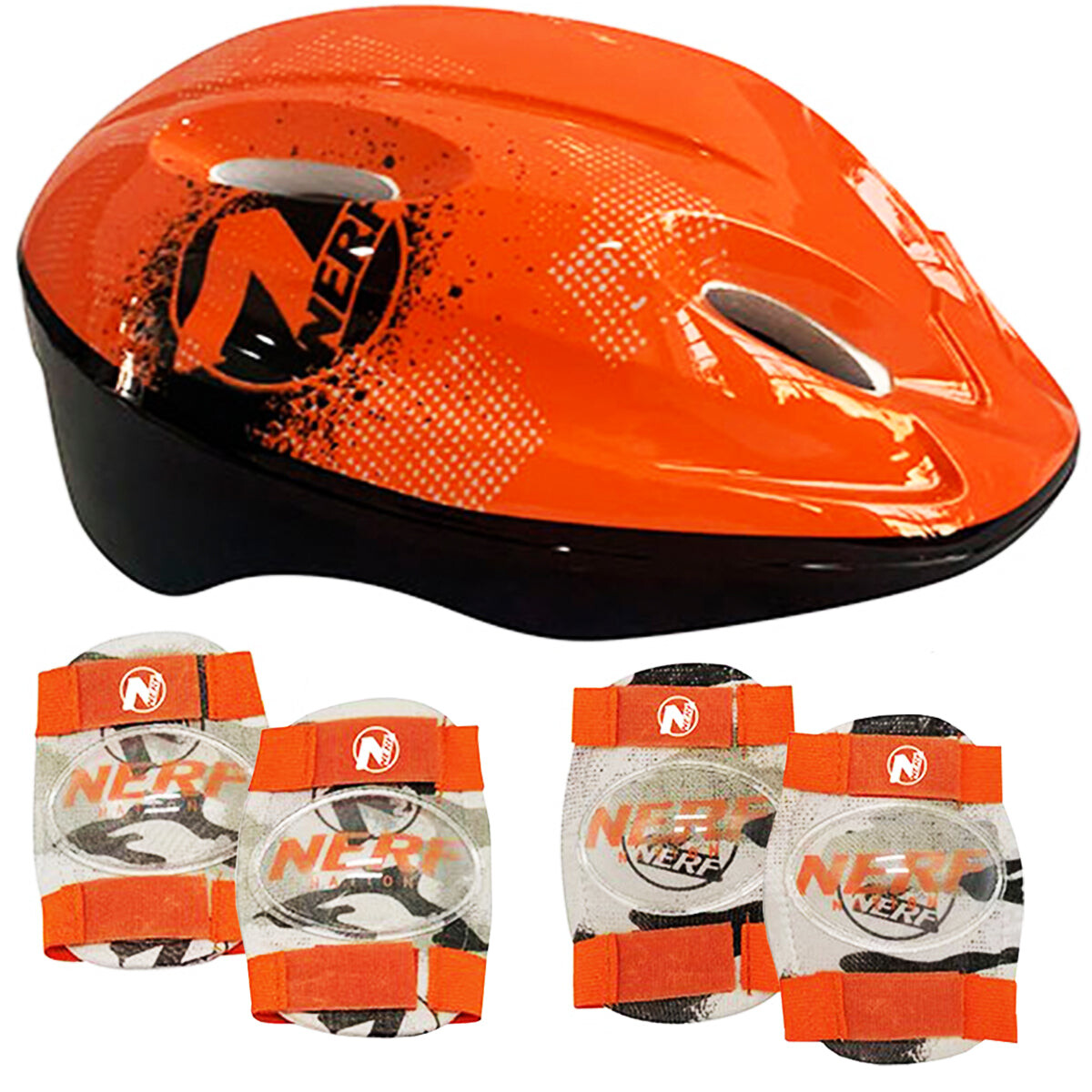 Set Protecciones Nerf Casco +2 Rodilleras +2 Coderas 