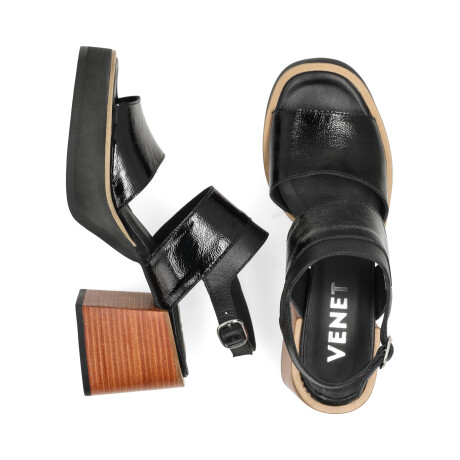 SANDALIAS VENET - CUERO ENCANDILLA NEGRO