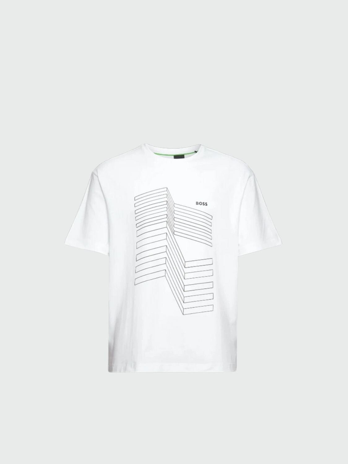 BOSS -Remera de algodón estampada, relaxed fit, TEE 6 Blanco