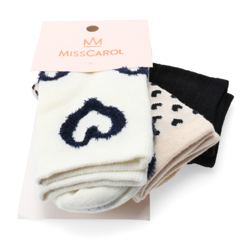 Medias de Mujer Miss Carol Media Hearts lady pack X3 Negro - Beige