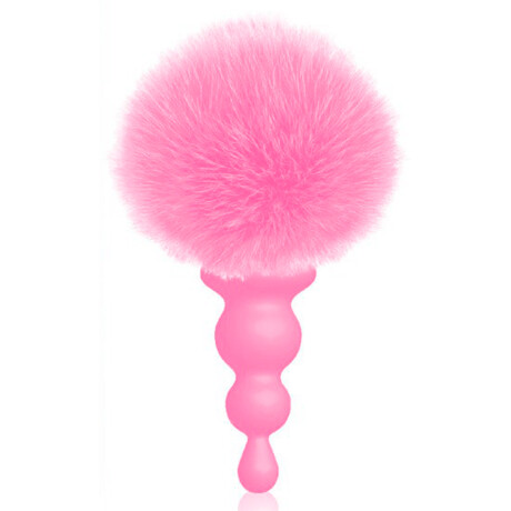 Plug Anal Cotton Tails Cola de Conejo con Cuentas Rosa
