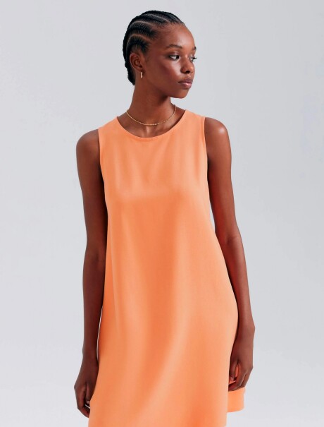 VESTIDO CORTO SIN MANGAS NARANJA