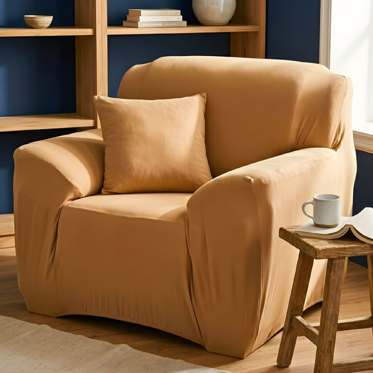 Cubre Sofa Elastico Elastizado Funda 1 Cuerpo Plaza - Variante Color Mostaza 