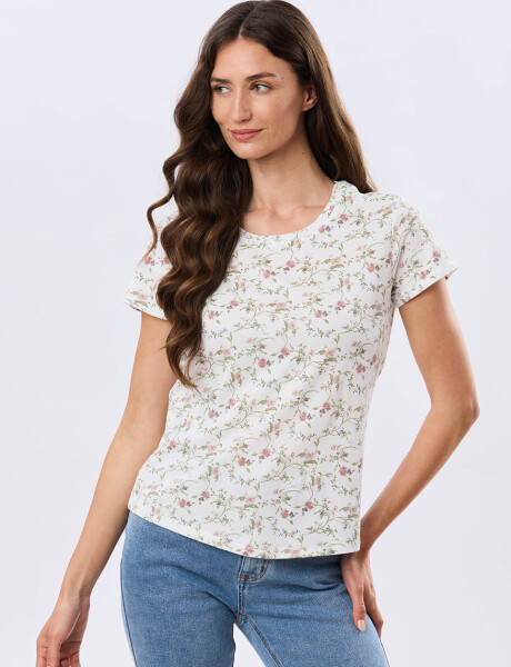 REMERA ESTAMPADA DE ALGODÓN Blanco
