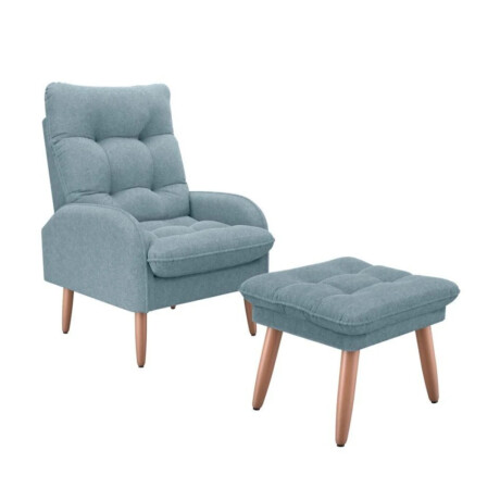 Combo Rustico Poltrona + Puff Nantes Azul