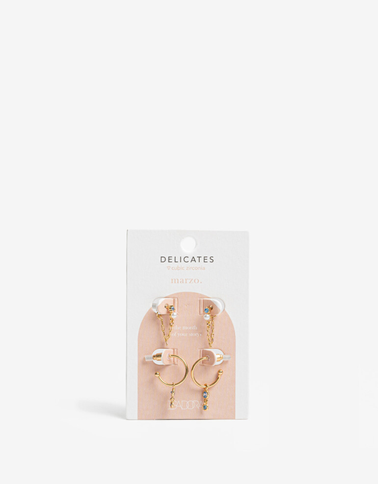 Aros Sets Cubic zirconia Set De Aros Con Cubic Zirconia - Dorado