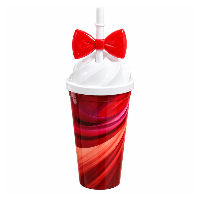 Vaso tipo helado con tapa y sorbito - 500ml Vaso tipo helado con tapa y sorbito - 500ml