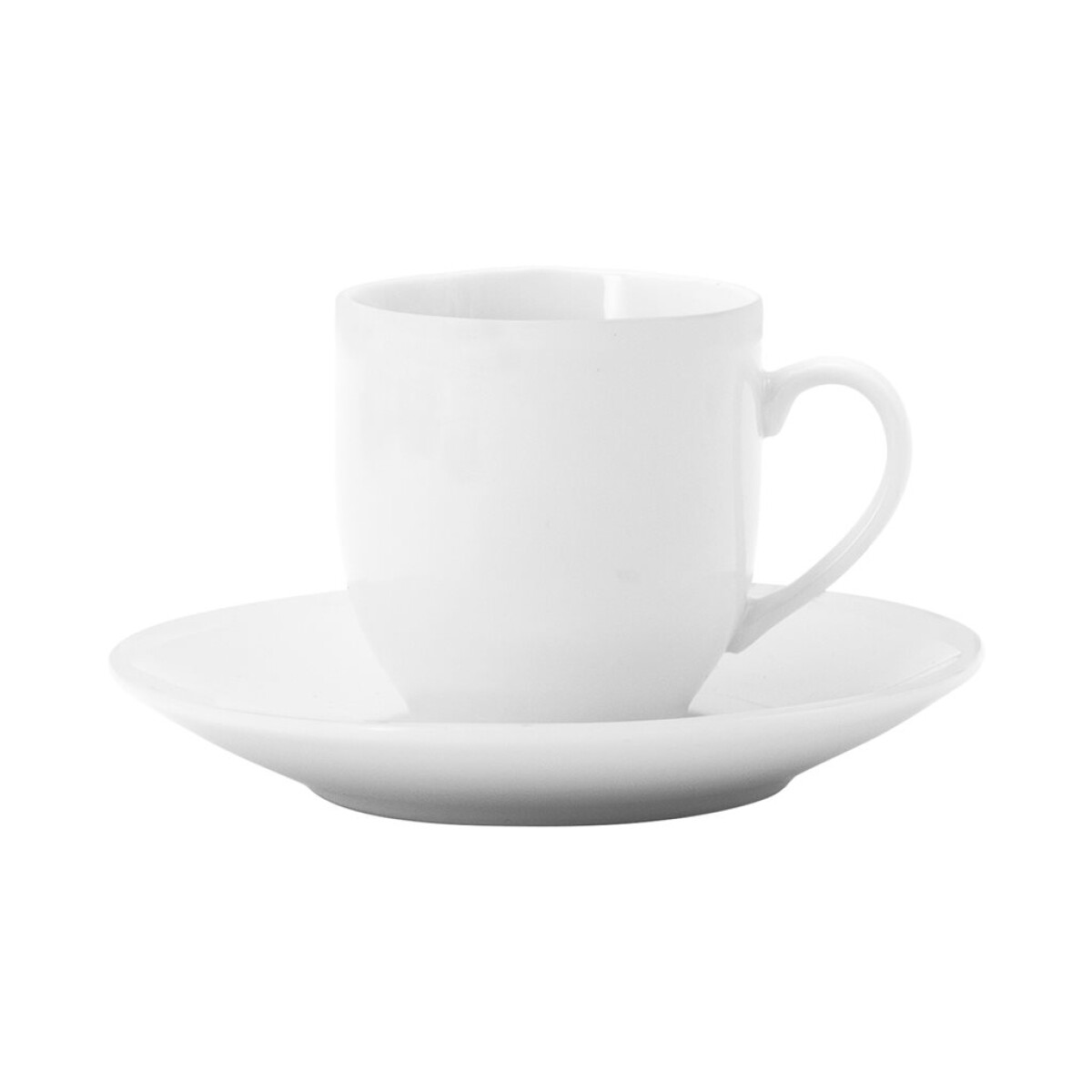 TAZA DE CAFE 90ML C/PLATO MODERN PORCELANA BLANCO SELECTA 