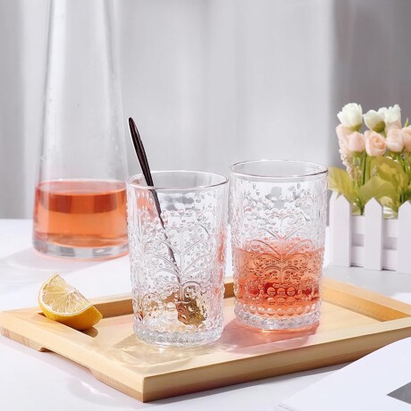Juego De 6 Vasos Vidrio Labrado 300ML Juego De 6 Vasos Vidrio Labrado 300ML
