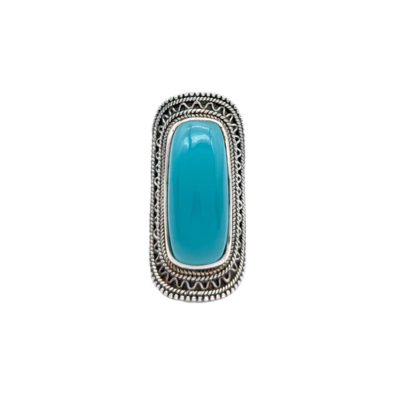 Anillo Vintage-Plata 925-Piedra Calcedonia-AN3256 conpiedra
