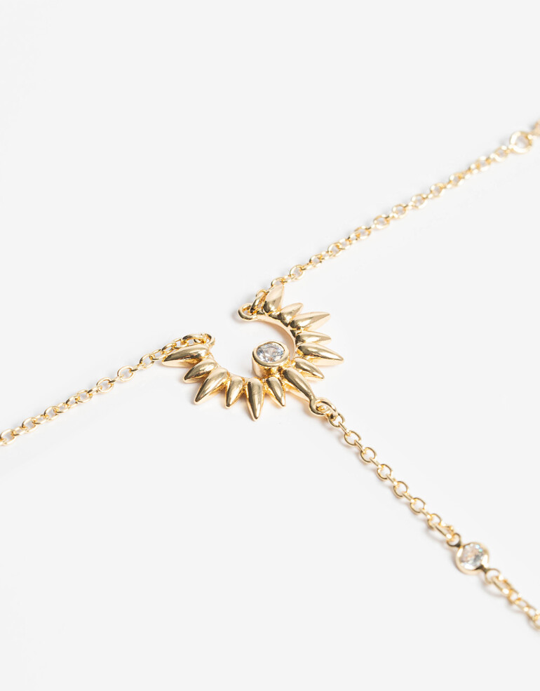 Collares Largos Strass Collar Largo En Y Con Cubic - Dorado