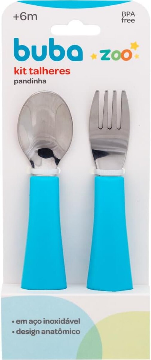Set cubiertos metal ZOO BUBA - celeste 