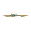 Brazalete Patna-Plata rodinada con micra de oro 18k- Piedra Topacio azul y Jade verde-BR2024 conpiedra