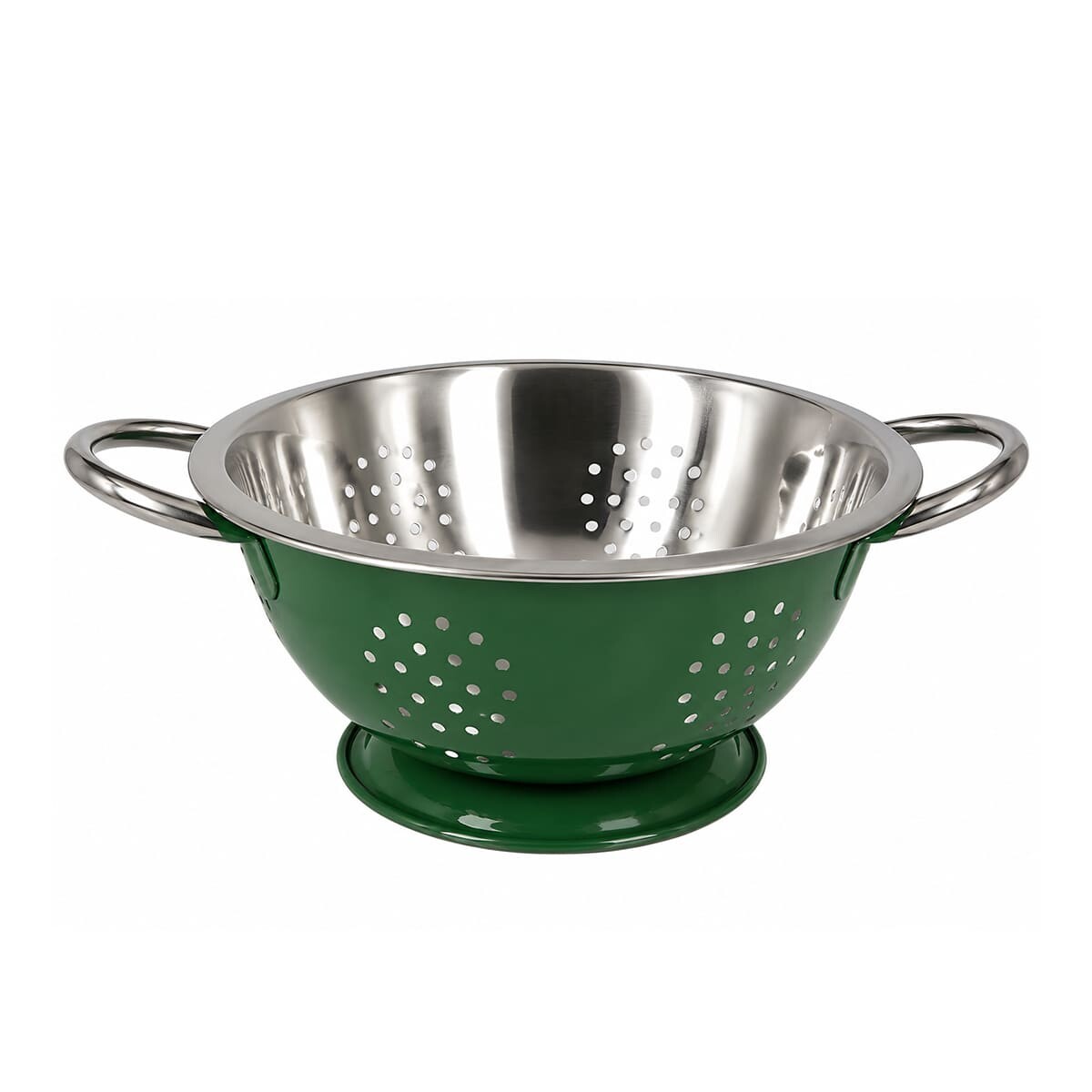Colador acero inox 22 cms verde PRISMA 