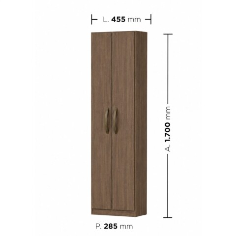 Mueble Multiusos Organizador de 5 Estantes con 2 Puertas - 170x 45,5 x 28,5 cm - Tabaco Mueble Multiusos Organizador de 5 Estantes con 2 Puertas - 170x 45,5 x 28,5 cm - Tabaco
