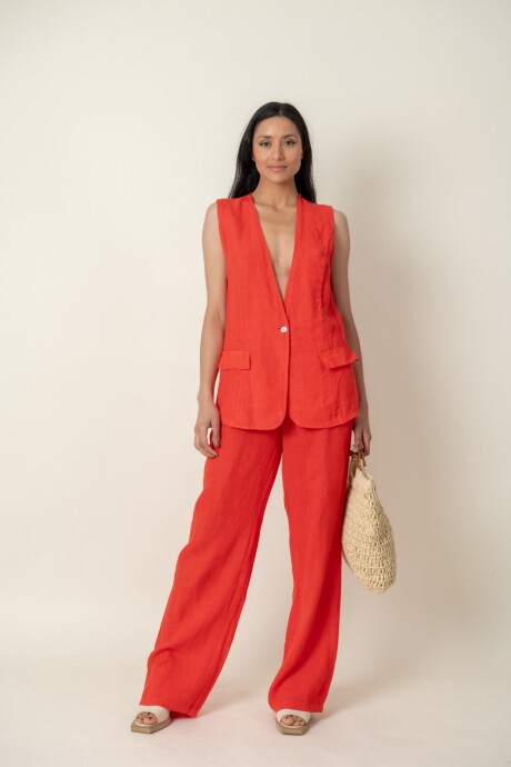 CONJUNTO CHALECO Y PANTALON MIRTO Rojo