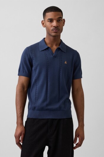 Buzo Tipo Polo Brannan Hombre Vintage Navy