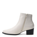 Botas de Mujer Bottero Caña Baja de Cuero Marfil