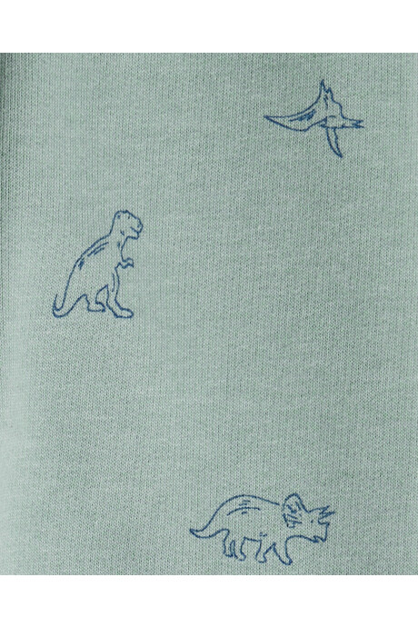 Set dos piezas de algodón, pantalón y canguro, diseño dinos Sin color