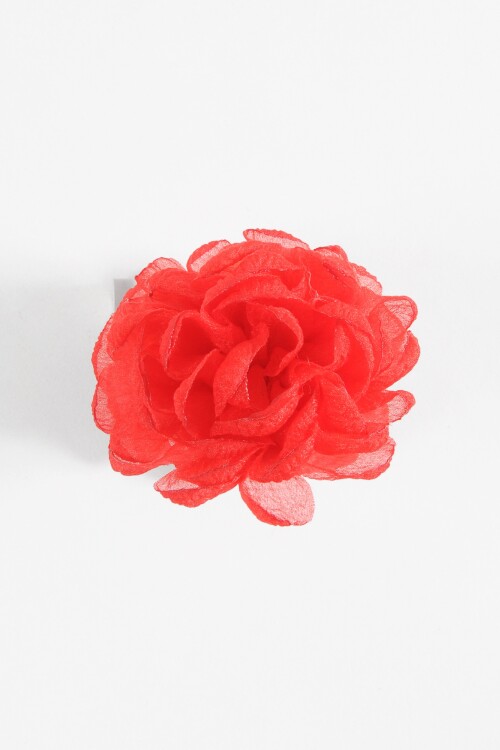 Broche flor rojo