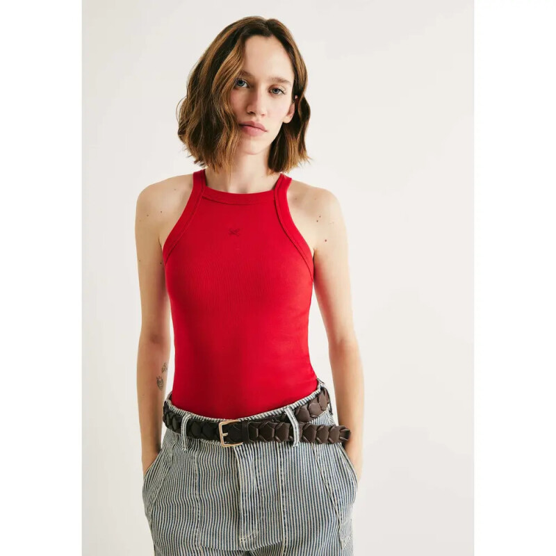 CAMISETA REGATA FEM VERMELHO ESCURO