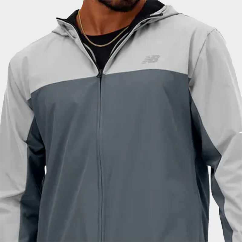 Campera New Balane Woven Full Zip Gris