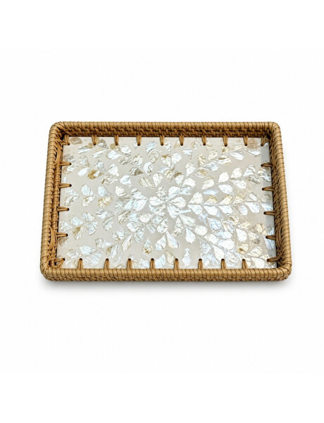 BANDEJA RECTANGULAR 33X23X4CM FIBRA Y NACAR BLANCO BANDEJA RECTANGULAR 33X23X4CM FIBRA Y NACAR BLANCO