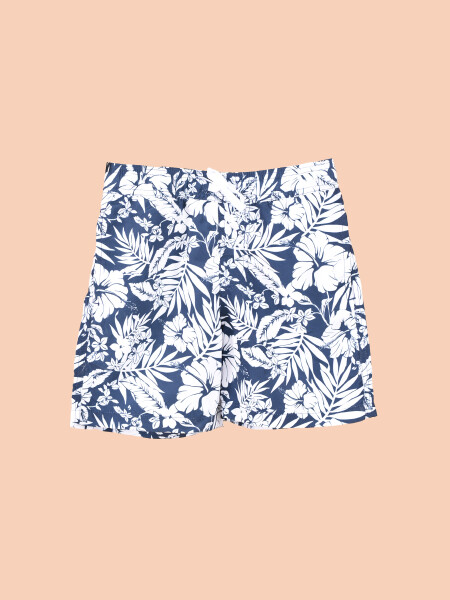 SHORT FLOWERS AZUL