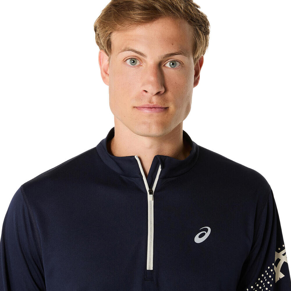 Casaca Running Icon Ls 1/2 Zip Hombre Midnight