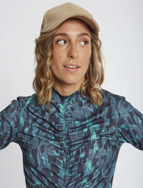Polera frunce verde