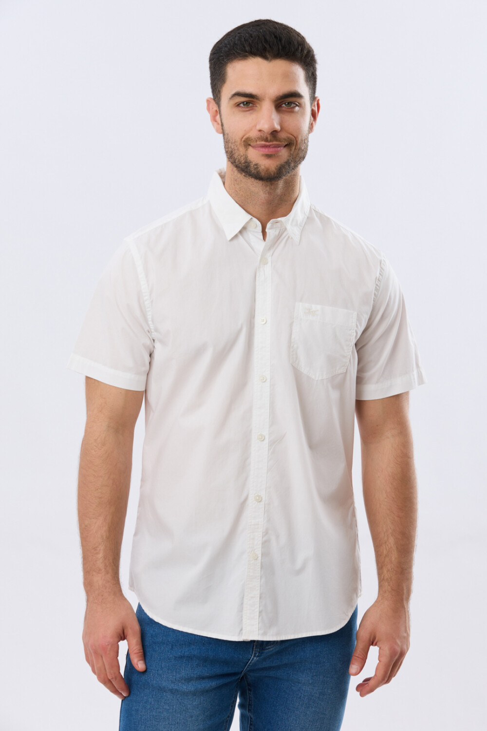 CAMISA LISA DE ALGODÓN Blanco