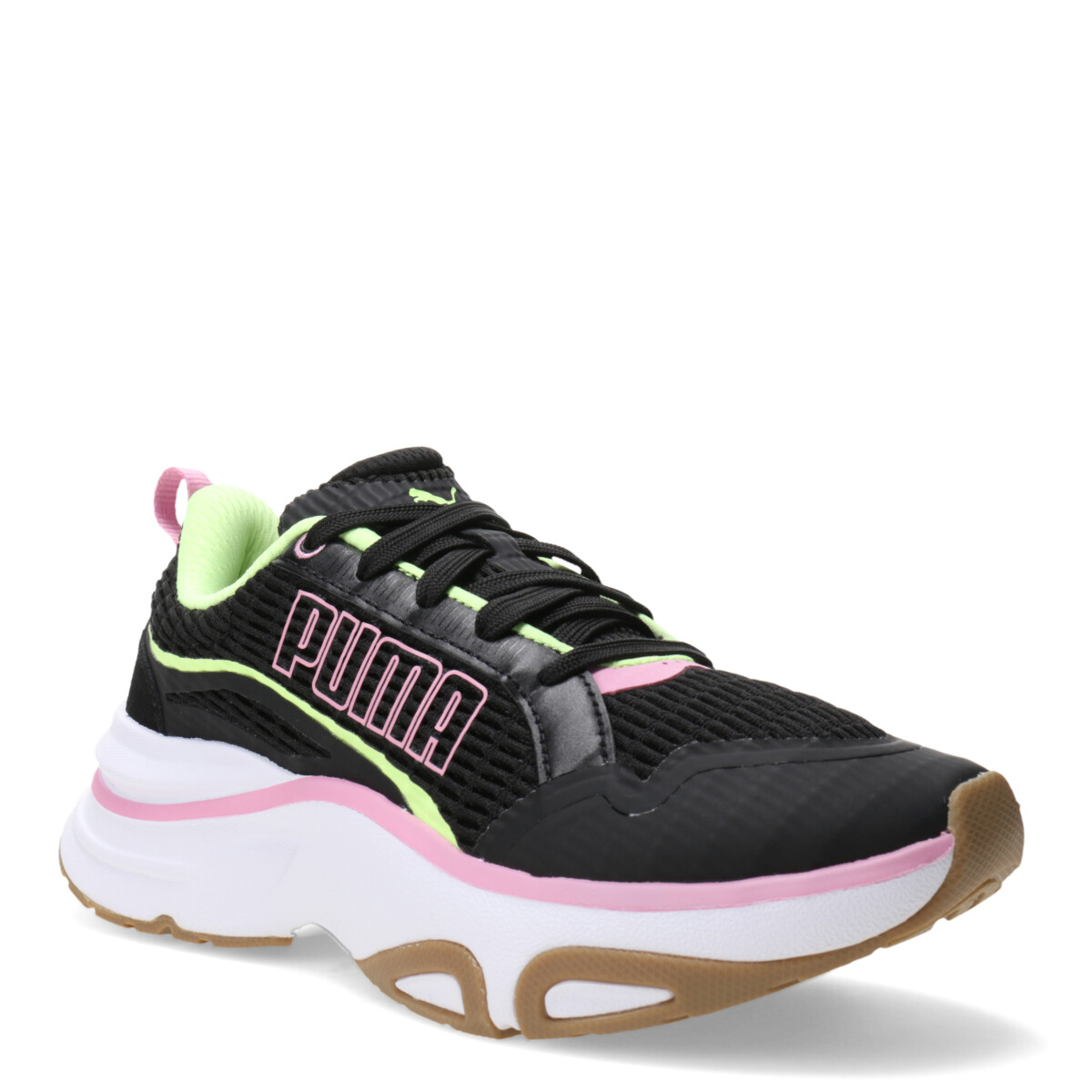 Championes de Mujer Puma Softride Divine Running - Negro - Rosado - Fluor 