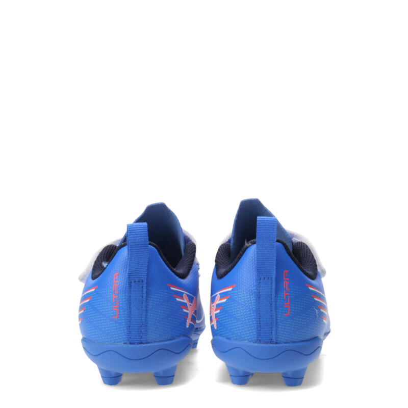Championes Puma Futbol 11 Ultra 6 Play FG Unisex Azul - Blanco - Rojo