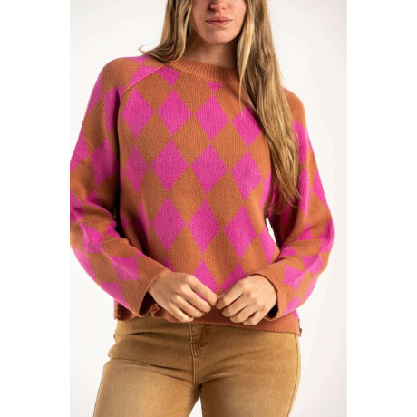 Sweater Rombos Fucsia