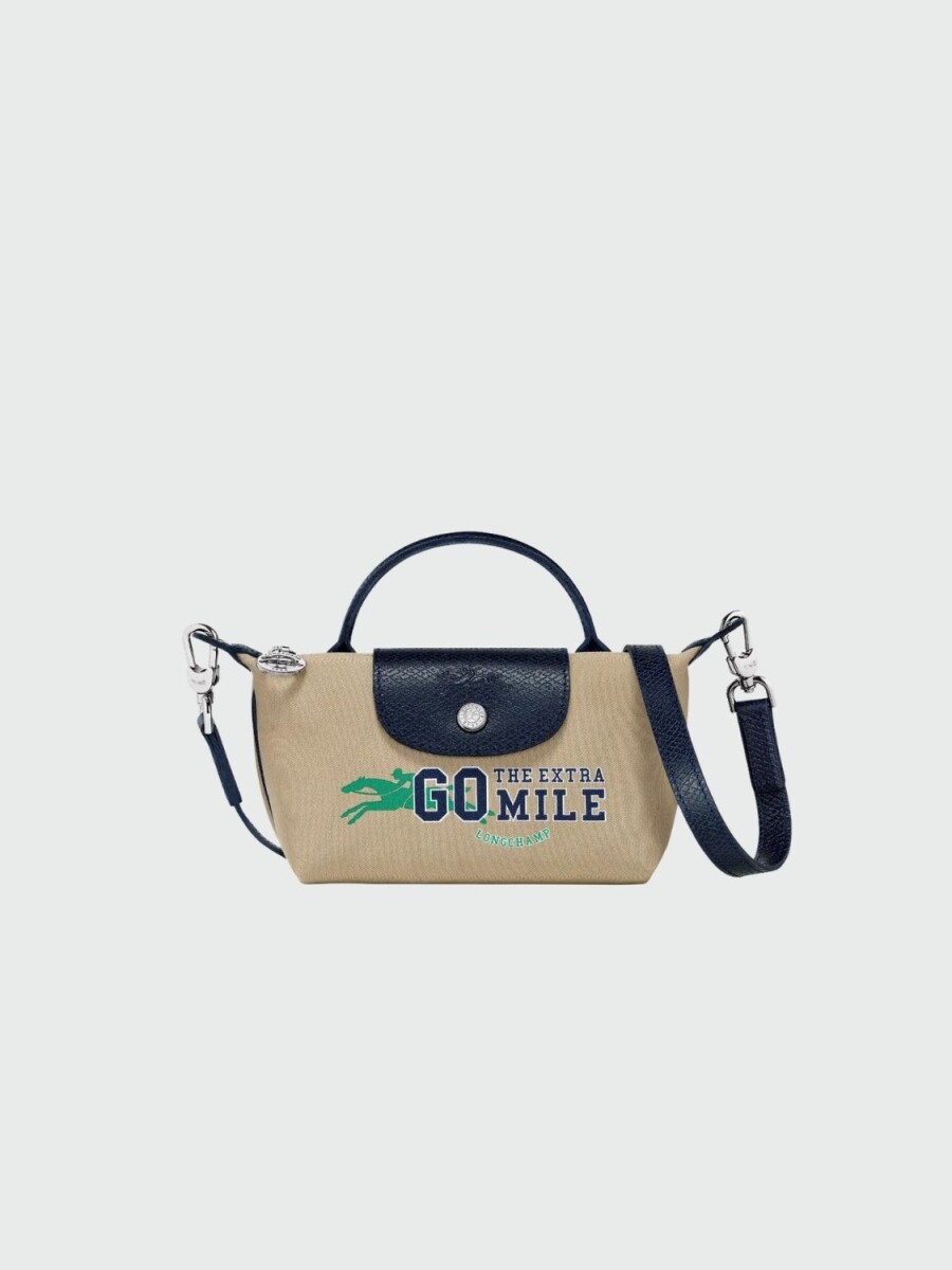 Longchamp- Cartera bandolera de gabardina de algodón XS, Le pl¡age - 0 
