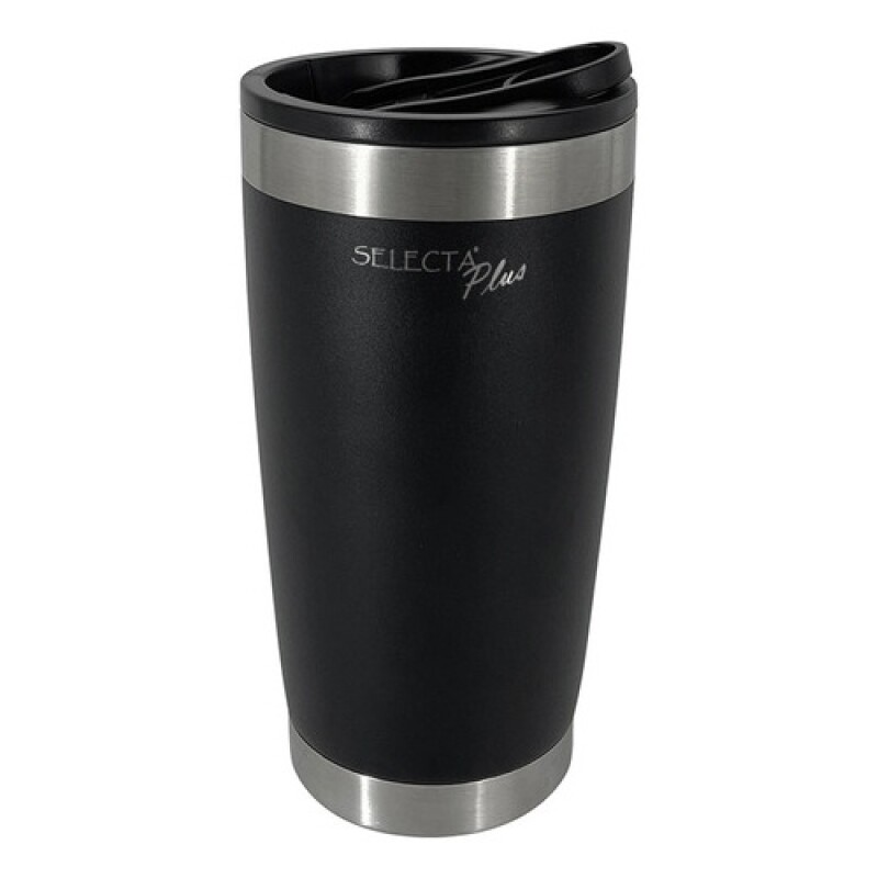 Vaso térmico Selecta de acero inoxidable con destapador 560ml Negro