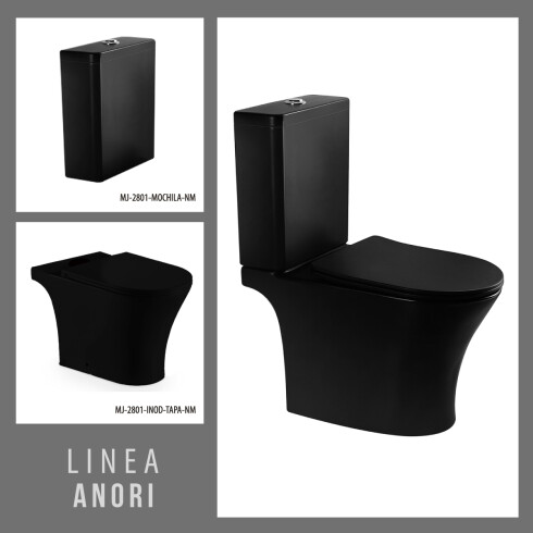 Juego De Inodoro Con Tapa Descarga Con Sistema Tornado Y Mochila Eje De Descarga 25 Cms. Linea Anori Marca Aqualia 000