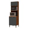 Torre Mueble Auxiliar Cocina P/ Horno Y Microondas Premium Color Grafito / Nogal Torre Mueble Auxiliar Cocina P/ Horno Y Microondas Premium Color Grafito / Nogal