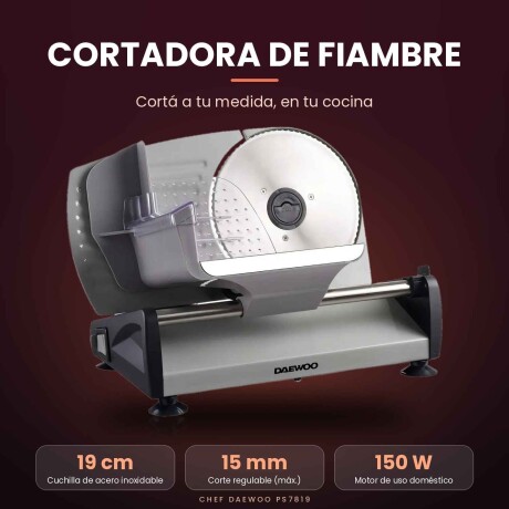 Cortadora de Fiambre Daewoo | Línea Chef Cortadora de Fiambre Daewoo | Línea Chef