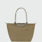 Longchamp -Cartera Longchamp plegable de nylon con cierre y asa larga, Le pliage L Verde