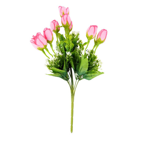 Ramo de flor artificial pimpollo rosas con rocio Ramo de flor artificial pimpollo rosas con rocio