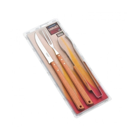 Juego para asador modelo Churrasco Tramontina 3 piezas Marrón