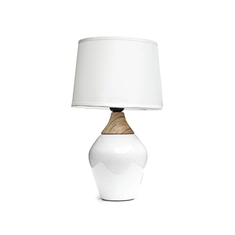 LAMPARA PORCELANA SIMIL MADERA D22x37CM BLANCA LAMPARA PORCELANA SIMIL MADERA D22x37CM BLANCA