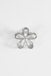 Broche metálico flor plateado