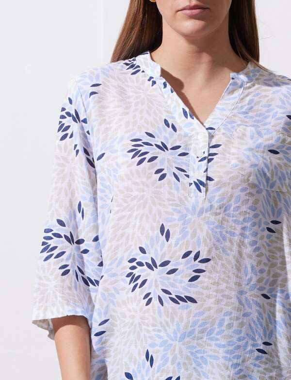 Blusa Algodon Print BLANCO/MULTI