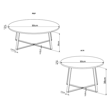 Conjunto de Mesas de Centro Essence Natural